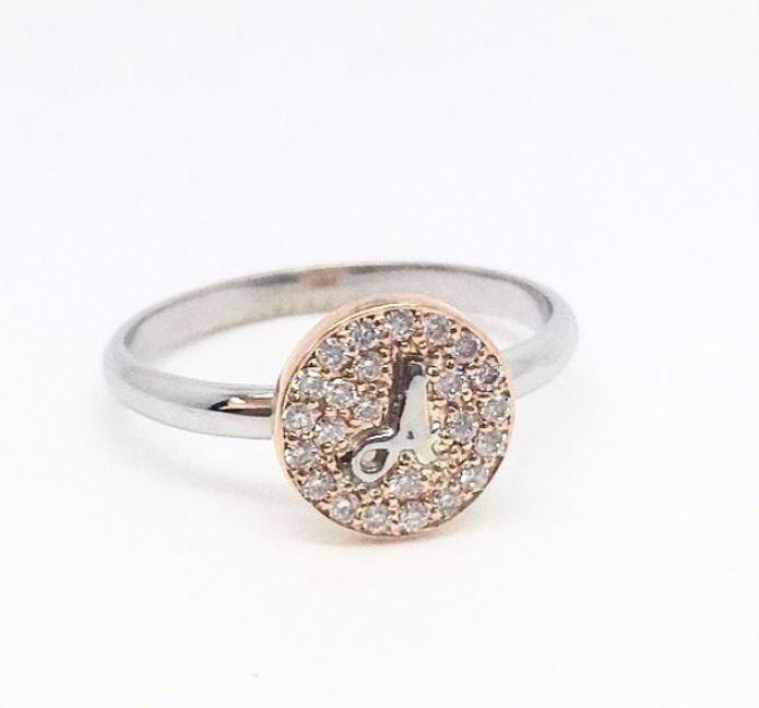 Diamond Monogram Ring