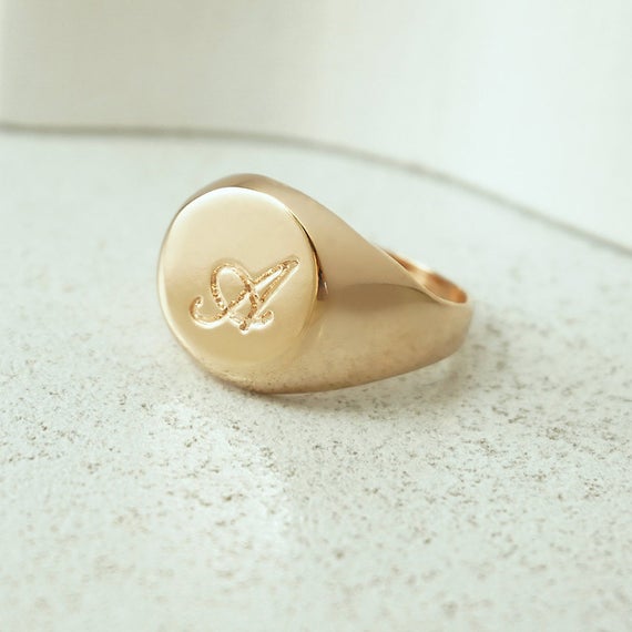 Round Monogram Signet Ring