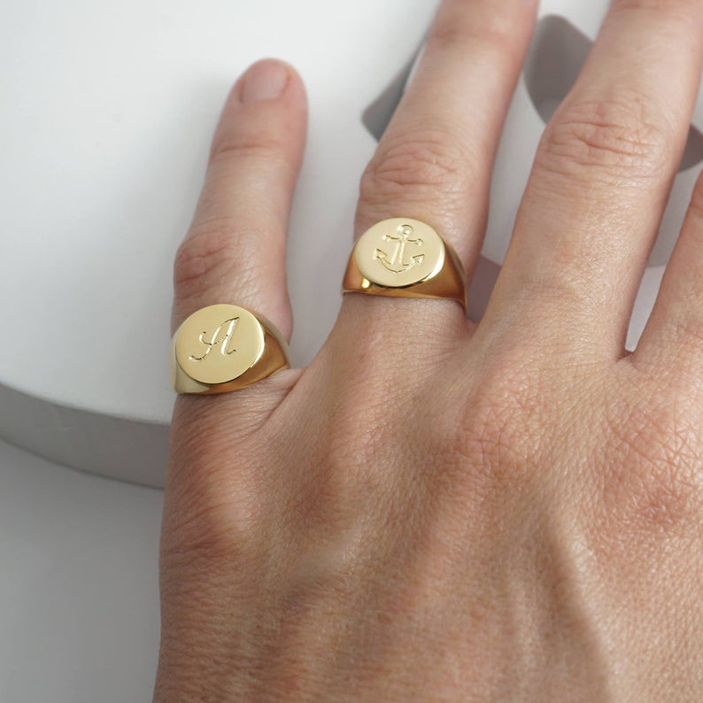 Round Monogram Signet Ring